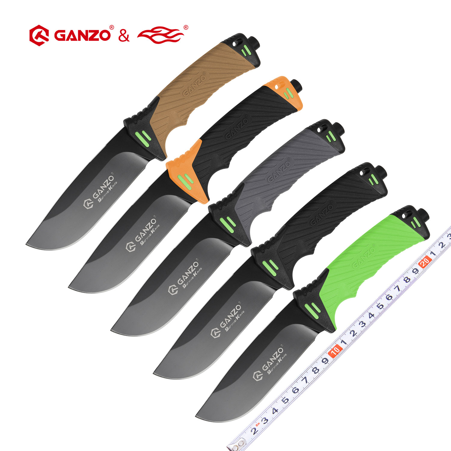 Bushcraft Knife Fixed - Ganzo G8012 ナイフ固定刃サバイバルハンティングアウトドアキャンプ EDC ツール ABS