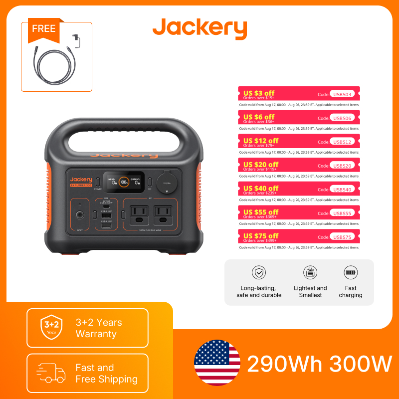 Jackery ポータブル電源 エクスプローラー300New - Solar Emergency Charger のレビューと価格